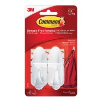 Command Hook 17081-2VP Designer Small Medium White, Pack of 4